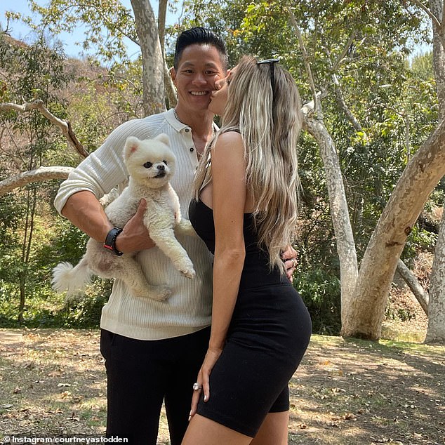 Courtney split from ex-fiancé Chris Sheng in July (pictured)