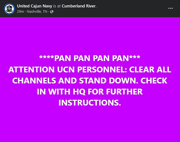 In a post on their social media Friday morning, the United Cajun Navy ordered all personnel to 'clear all channels and stand back' shortly after news of a body being found broke.
