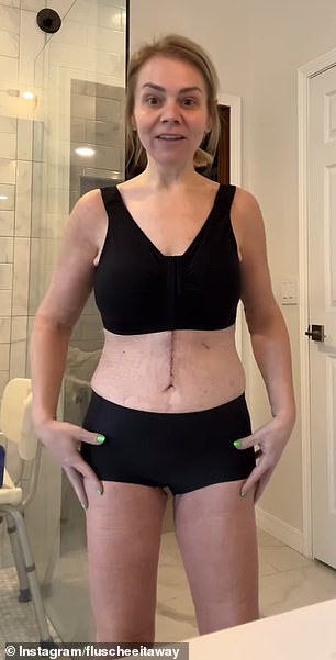 After the surgery, she shared a video of herself 11 days after the surgery