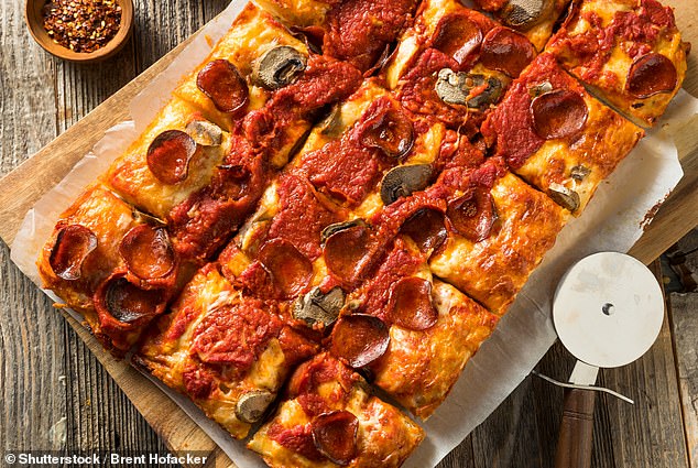 Detroit-style pizza above. Detroit was ranked number one overall for pizza in the US last year, but has dropped to number nine this year due to rising prices and lower rankings for restaurants