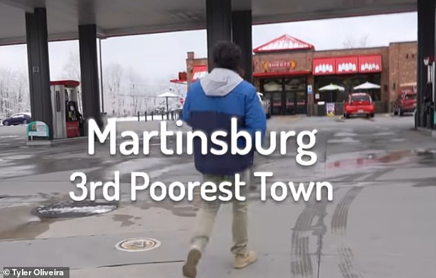 The 24-year-old started his journey by going to a small town called Martinsburg, which has just under 19,000 inhabitants