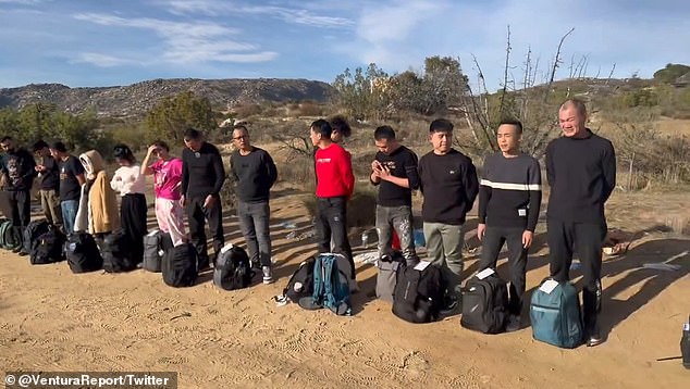 The latest in what has been a series of groups of Chinese migrants arriving at the southern US-Mexico border appeared near California on Monday
