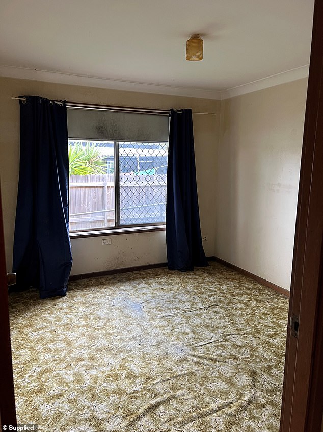 'This 1970s house we bought for our recent reno was in great disrepair and hadn't been touched in decades. It still had the original kitchen, carpets, curtains.. everything!' said Mr. Bye