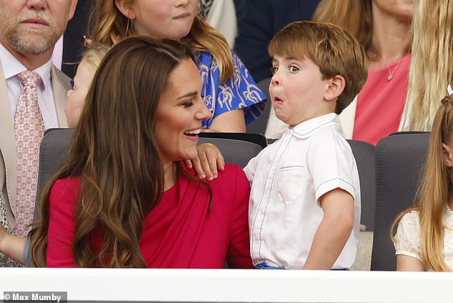 Kate with Prince Louis during Queen Elizabeth II's Platinum Jubilee celebrations