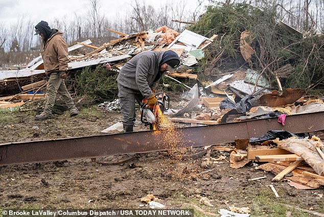 Three people were killed when a series of tornadoes ripped through Ohio on March 14.