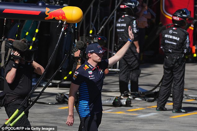 The race was blown wide open when Max Verstappen was forced to retire on lap five after his Red Bull caught fire due to right rear brake failure.
