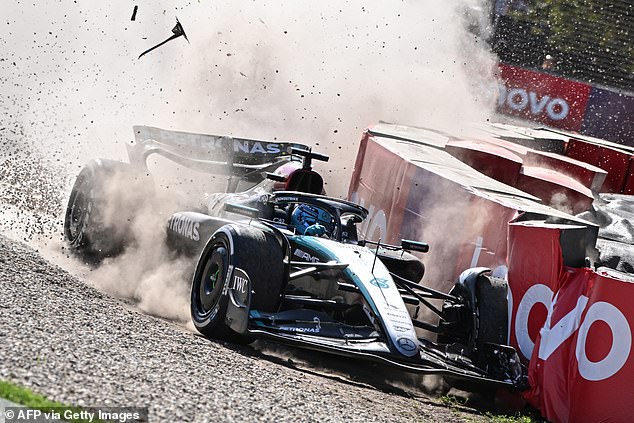 George Russell crashed on the final lap meaning Mercedes suffered two retirements