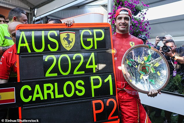 Sainz won the Australian Grand Prix on Sunday afternoon in Melbourne