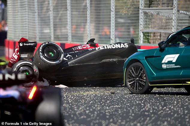 It was a disappointing day for Mercedes, as Russell's accident followed Lewis Hamilton's retirement with an engine problem.