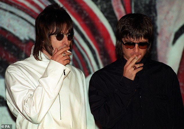 His 'health journey' has seen him cut down on alcohol and stop taking drugs and he now gets up at 4am every day (seen smoking with his brother Noel in 1999).
