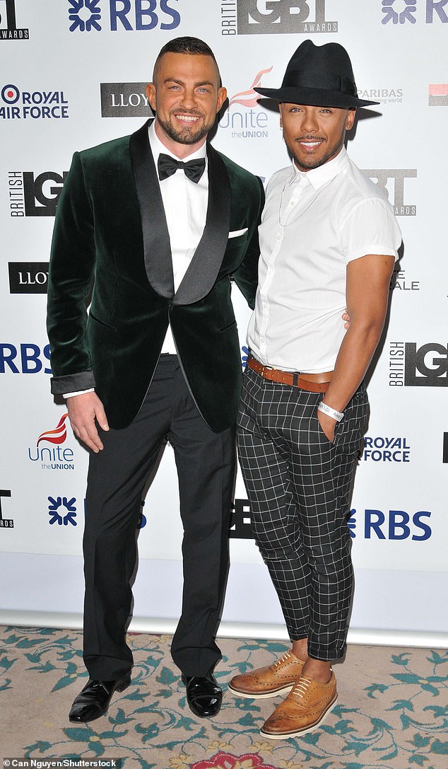 Robin was previously in a relationship with Marcus Collins, right, an X-Factor finalist whose mentor is Gary Barlow; The couple had planned to marry but separated in 2015.