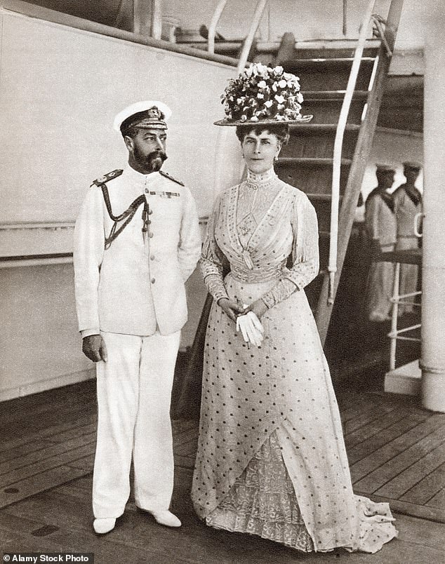 King George V and Queen Mary board the liner Medina on a visit to India in 1911.