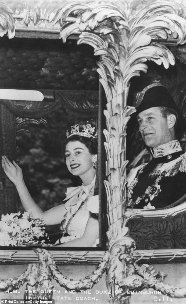 Prince Philip accompanied the Queen on the Gold State Coach on her way to the Coronation in 1953. Queen Mary had disapproved of the plan.