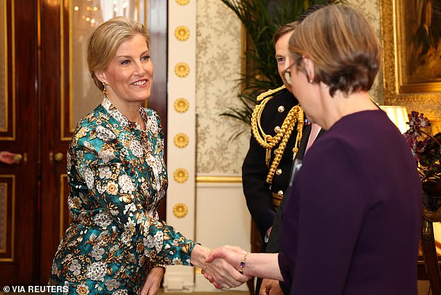 Sophie, Duchess of Edinburgh shakes hands with Remembrance director Philippa Rawlinson