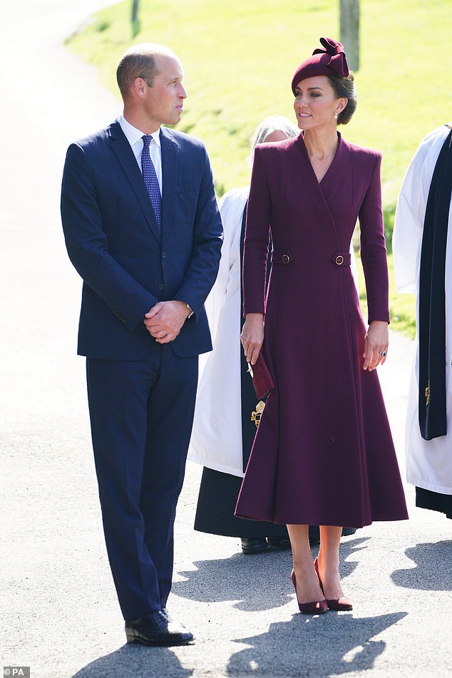 William and Kate are shown here arriving at St David's Cathedral in Haverfordwest, Wales, on September 8 for a service commemorating the life of the late Queen Elizabeth II.