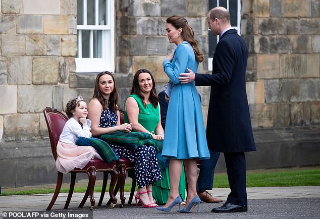 Mila speaks with Prince William and Catherine as she and her family attend a beating retreat run by The Massed Pipes and Drums of the Combined Cadet Force in Scotland as special guests.