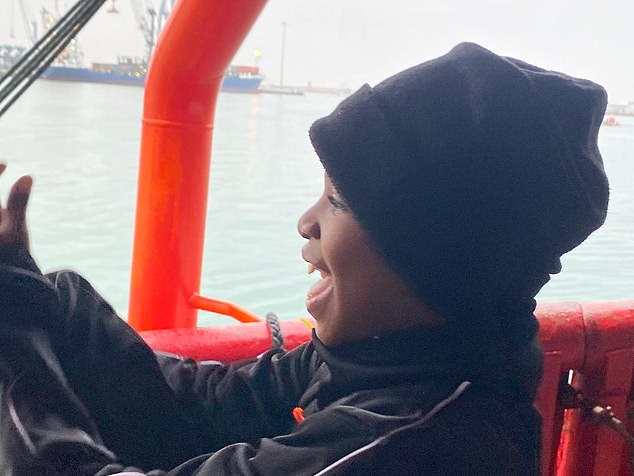 Little Oumar was picked up a week ago by a humanitarian ship called the Ocean Viking in the Mediterranean while crossing from Libya to Italy with nearly 100 other people on a boat.
