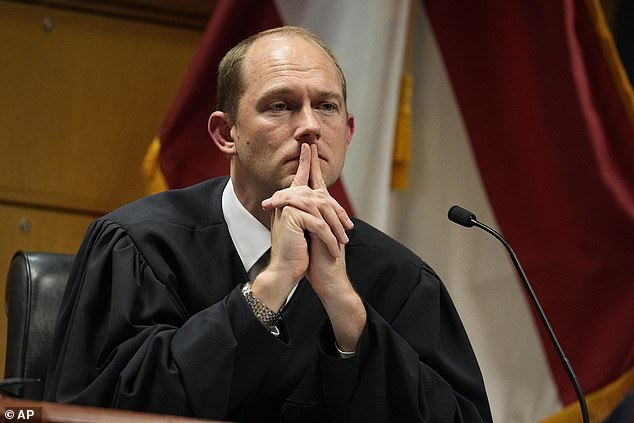 Fulton County Superior Judge Scott McAfee presides in court Feb. 27 in Atlanta