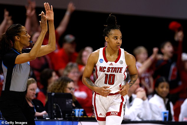Aziaha James scored each of her 19 points in the second half and NC State won 64-45.