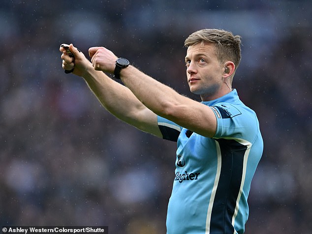 Referee Christophe Ridley chose not to punish Lewies after being warned that doing so would give the impression that they had been influenced by the television commentary.