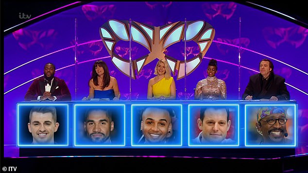 Mo Gilligan, Davina McCall, Oti Mabuse and Jonathan Ross made up the judging panel (pictured with guest star Holly Willoughby, centre)