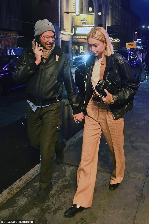 The Maestro star, 49, and the model, 28, sweetly held hands while leaving the Sweeney Todd: The Demon Barber of Fleet Street show in New York.