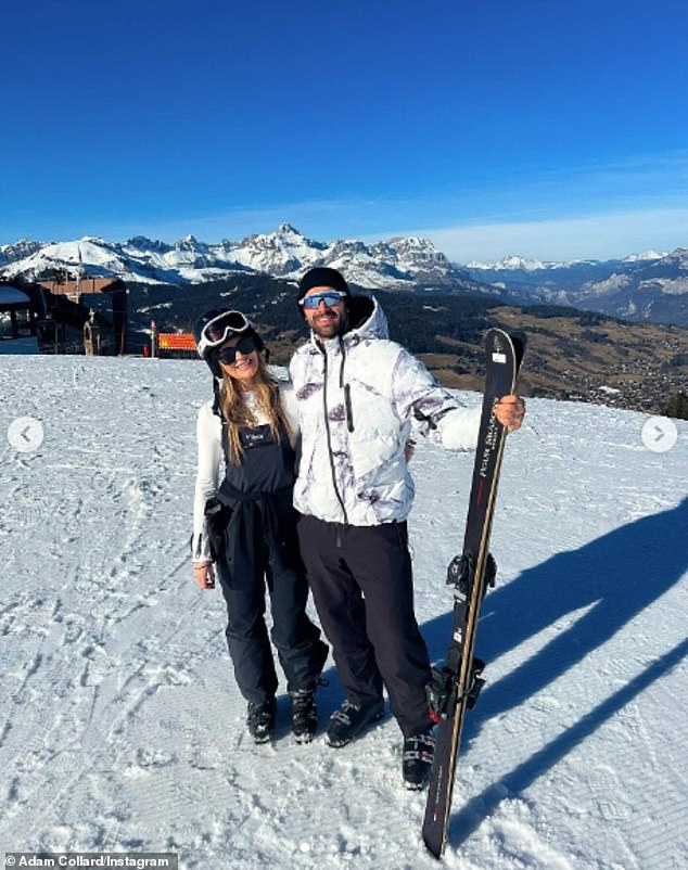 It is the second luxury holiday in two months for the lovebirds, after they went skiing in the French Alps with a group of friends in February (pictured).