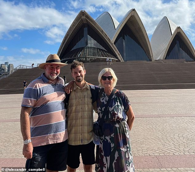 Alexander began his journey at the Sydney Opera House, where his friends and family came to greet him.