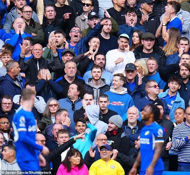 A section of Blues fans chanted against Boehly during the draw against Brentford.