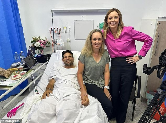 The Olympic athlete recovers in the hospital after breaking several bones