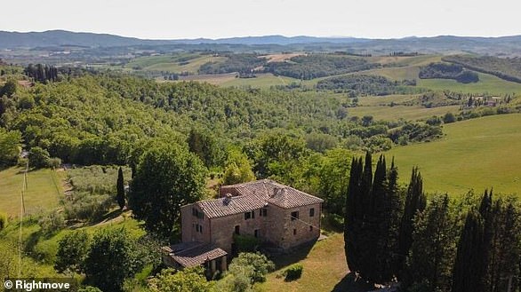 This four-bedroom house in Tuscany is being sold by agents Apolloni & Blom for ¿750,000, the equivalent of just over £641,000