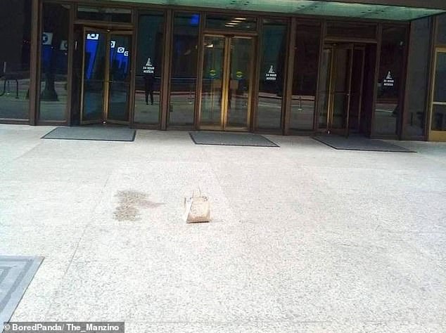 A hungry customer ordered his food to his office building, only to leave it outside the office in the middle of the street.