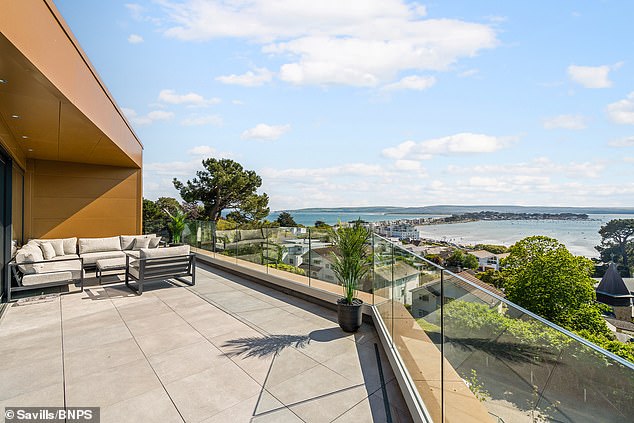 The state-of-the-art house boasts panoramic views of Britain's leading property hotspot at Poole Harbour, Dorset.