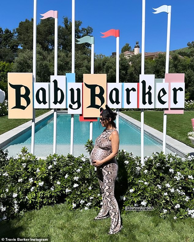 Kourtney was spotted at her baby shower over the summer, which was Disney-themed.