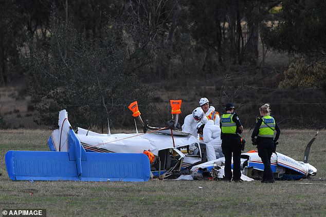 Peter Phillips, Ido Segev, Pasinee Meeseang and Christiaan Gobel died when their planes crashed in central Victoria.  In the photo you can see the remains of one of the planes.