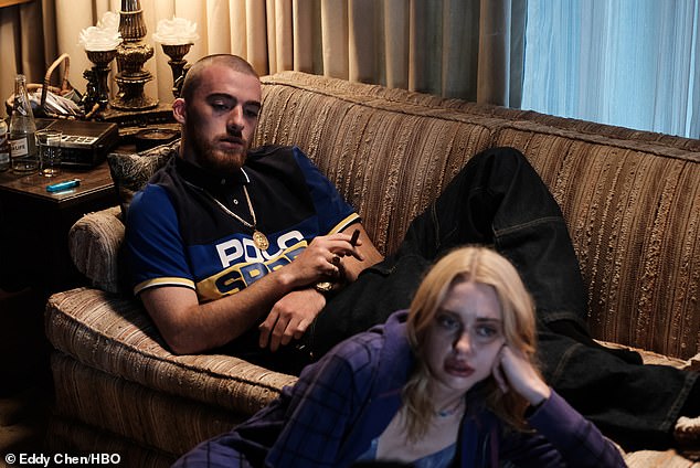 Angus Cloud and Chloe Cherry photographed in a scene from season two; Cloud died in July from an accidental drug overdose at the age of 25.
