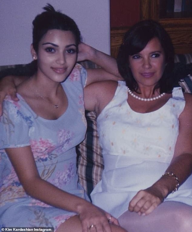 Kim shared a photo of her teenage self sitting on a couch next to her aunt in a tribute posted after her death.