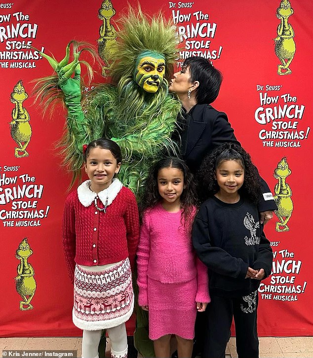 She also took her granddaughters Dream, 7, and True, 6, and a friend to see Dr. Seuss's How the Grinch Stole Christmas in December.