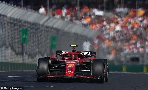 McGarvey sent a company-wide email to network employees Monday afternoon, thanking staff for their efforts and participation in broadcasting the races over the weekend. Pictured: Carlos Sainz driving a Ferrari SF-24 on the track during the Australian F1 Grand Prix.
