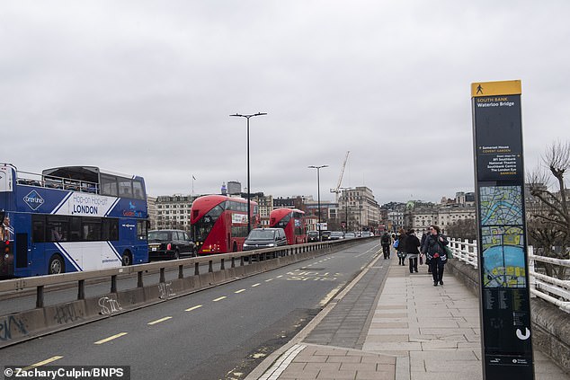 Waterloo Bridge now. The scene is barely recognizable when compared to the same place in 1825.