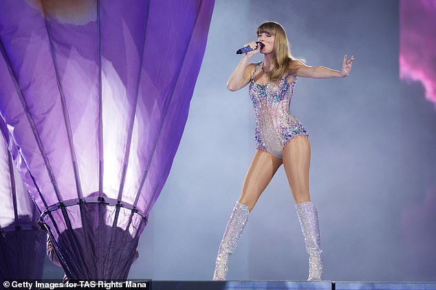 Pictured: Taylor Swift on stage in Singapore. By the time her Ages of Her tour concludes in Vancouver in December, Taylor will have visited five continents and performed 152 shows.