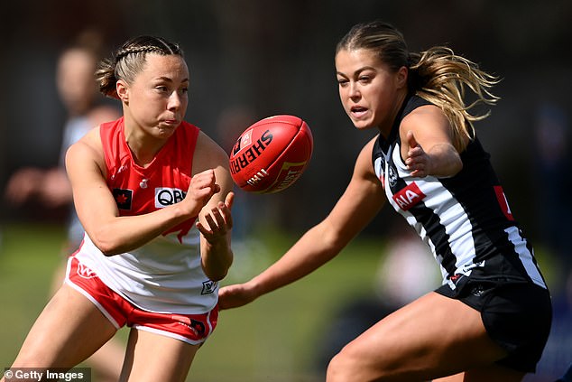 The incident occurred in December, after the Swans' AFLW season ended, and the club has reportedly been aware of it for months (Paige Sheppard is pictured playing for the Swans).