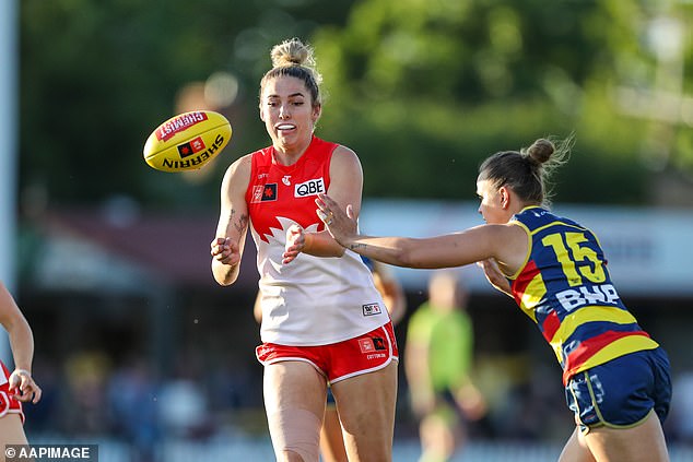 The AFL has been rocked by recent drug scandals among male stars and is currently reviewing its anti-drug policy (pictured, Alexia Hamilton plays for the Swans)