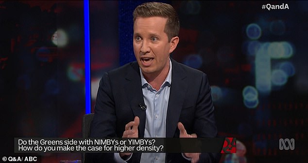 Greens housing spokesman Max Chandler-Mather denied high immigration is behind unaffordable housing during an appearance on the ABC's Q+A program on Monday night.