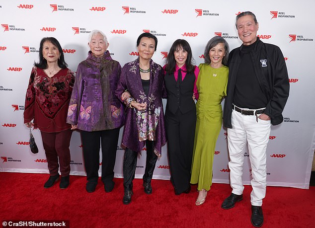 Lucille Soong, Lisa Lu, Kieu Chinh, Lauren Tom, Tamlyn Tomita and Phillip Moon at AARP's Reel Inspirations Luncheon