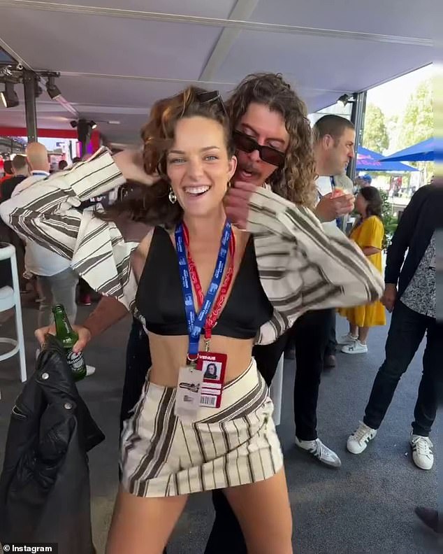 The couple attended the Australian Grand Prix in Melbourne over the weekend and cuddled up and danced in a video she posted to Instagram.