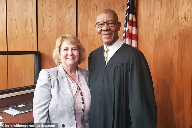 Hill, pictured with Judge Newman, is being accused by Murdaugh's defense team of influencing the jury as he prepares for a new trial.