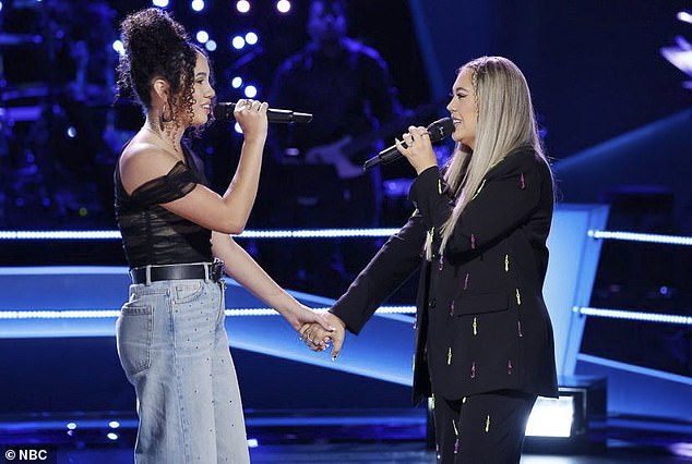 On Team Chance, Serenity Arce, 16, of Jupiter, Florida, faced off against Bri Fletcher, 28, of Fort Worth, Texas, singing Something You Loved by Lewis Capaldi.