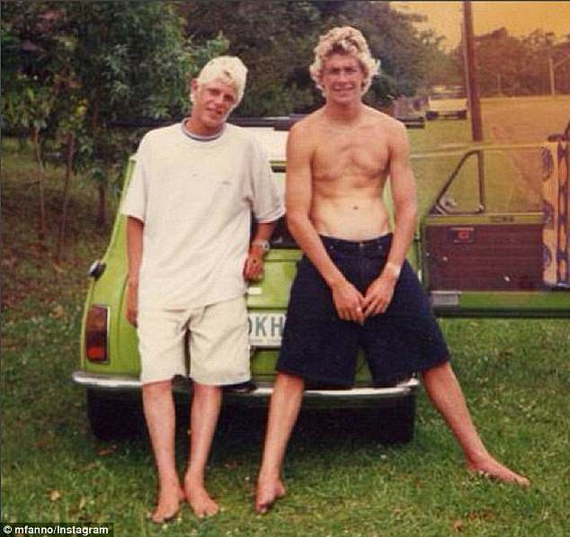 Mick Fanning (left) is pictured with his older brother Sean, who died in a car accident in 1998.