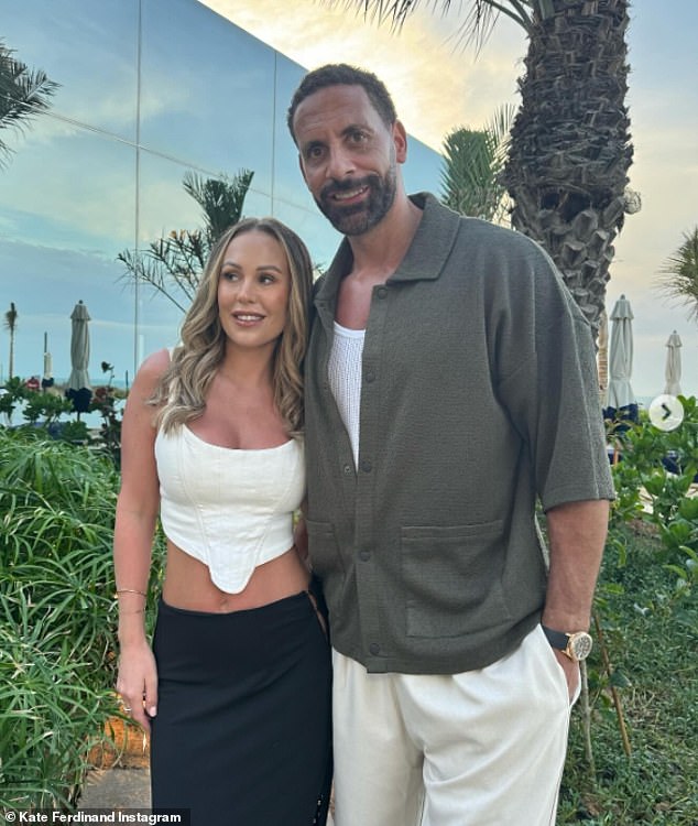 While another image showed Kate and her husband Rio Ferdinand dressed for a night in the United Arab Emirates.